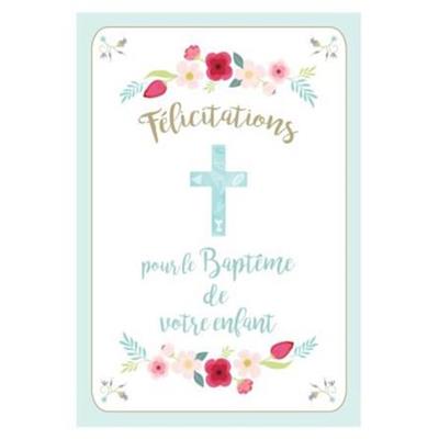 75462- Carte double Félicitations Baptême