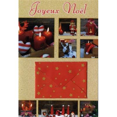 Carte double Joyeux Noël Porte Billet 73951